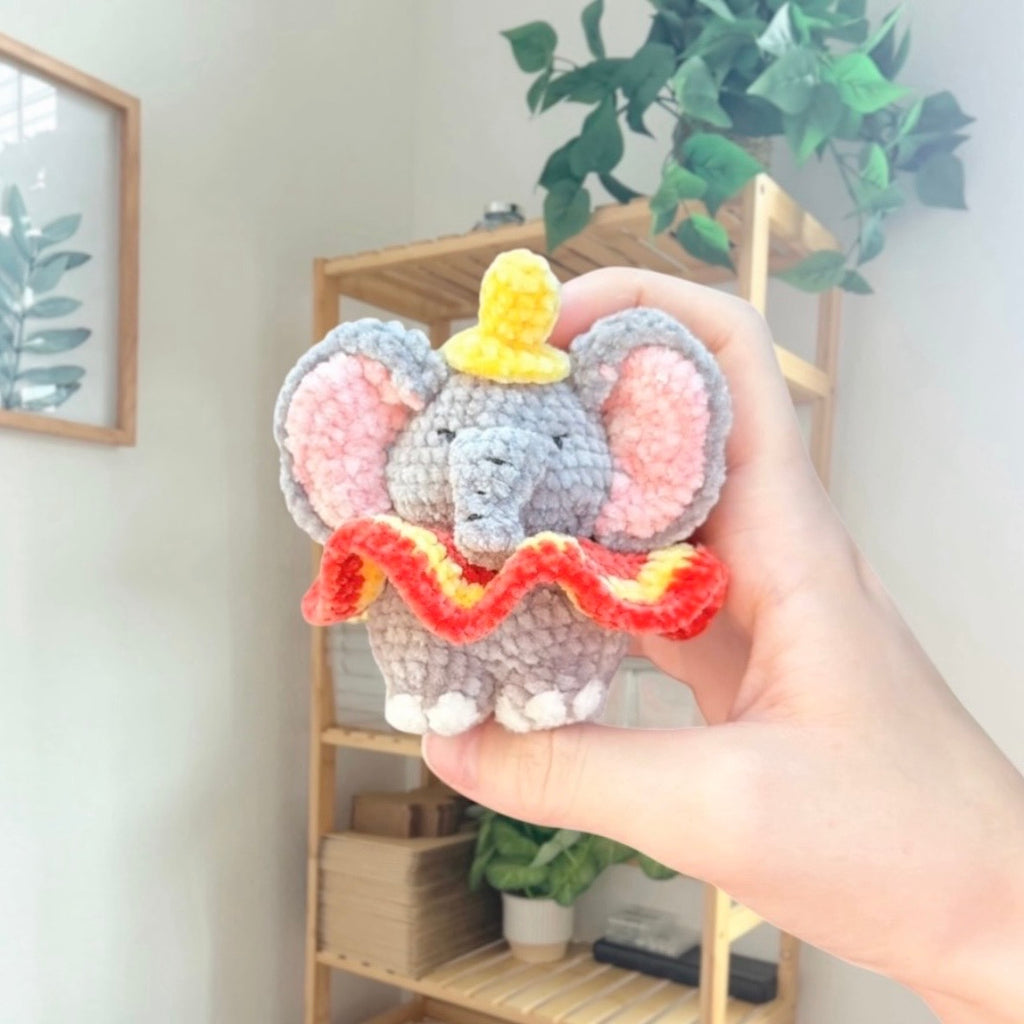'Standing Chubby Elephant' crochet amigurumi PDF pattern | US terms