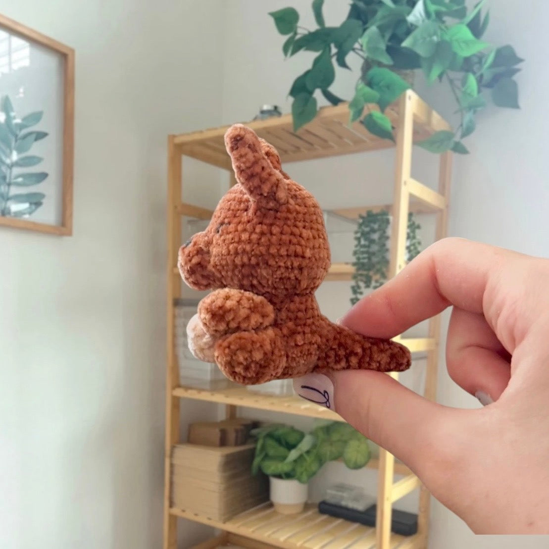 'Sitting Chubby Kangaroo' crochet amigurumi PDF pattern | US terms