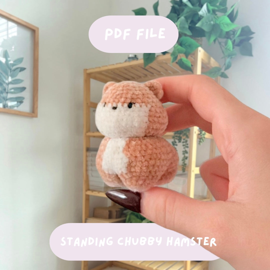 'Standing Chubby Hamster' crochet amigurumi PDF pattern | US terms