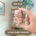 'Sitting Chubby Hedgehog' crochet amigurumi PDF pattern | US terms