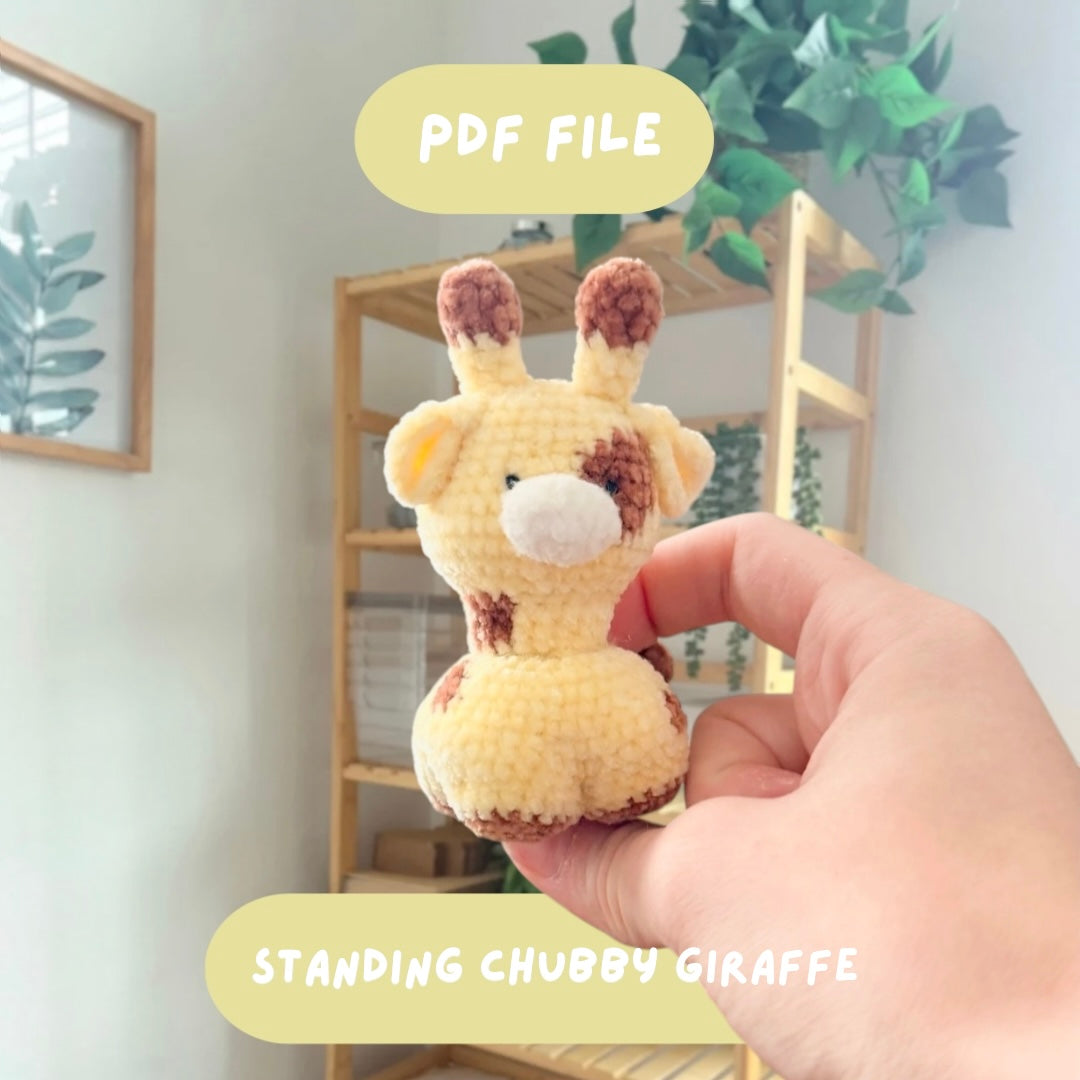 'Standing Chubby Giraffe' crochet amigurumi PDF pattern | US terms