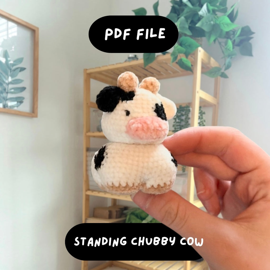 'Standing Chubby Cow' crochet amigurumi PDF pattern |
US terms