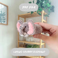 'Laying Chubby Elephant' crochet amigurumi PDF pattern | US terms