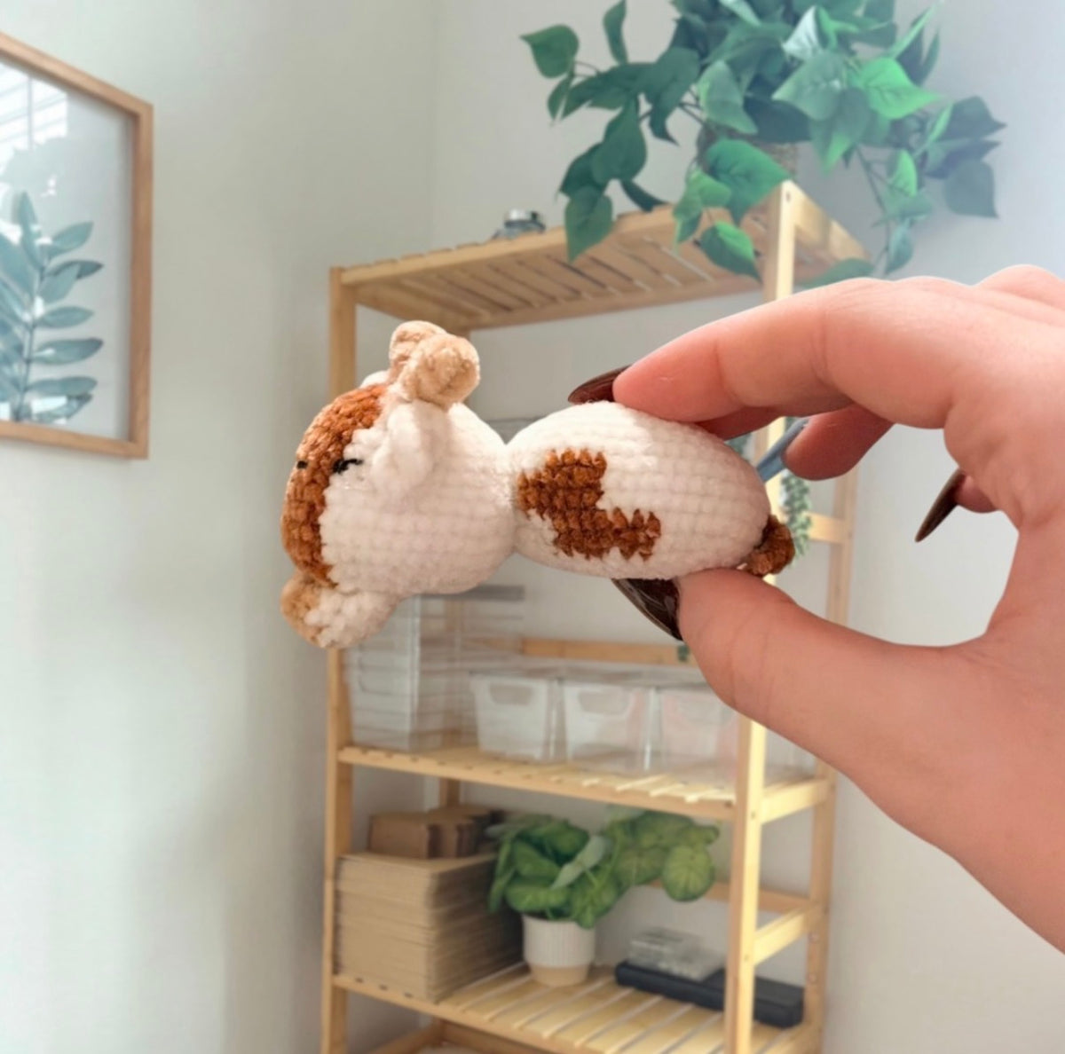 'Laying Chubby Goat' crochet amigurumi PDF pattern | US terms