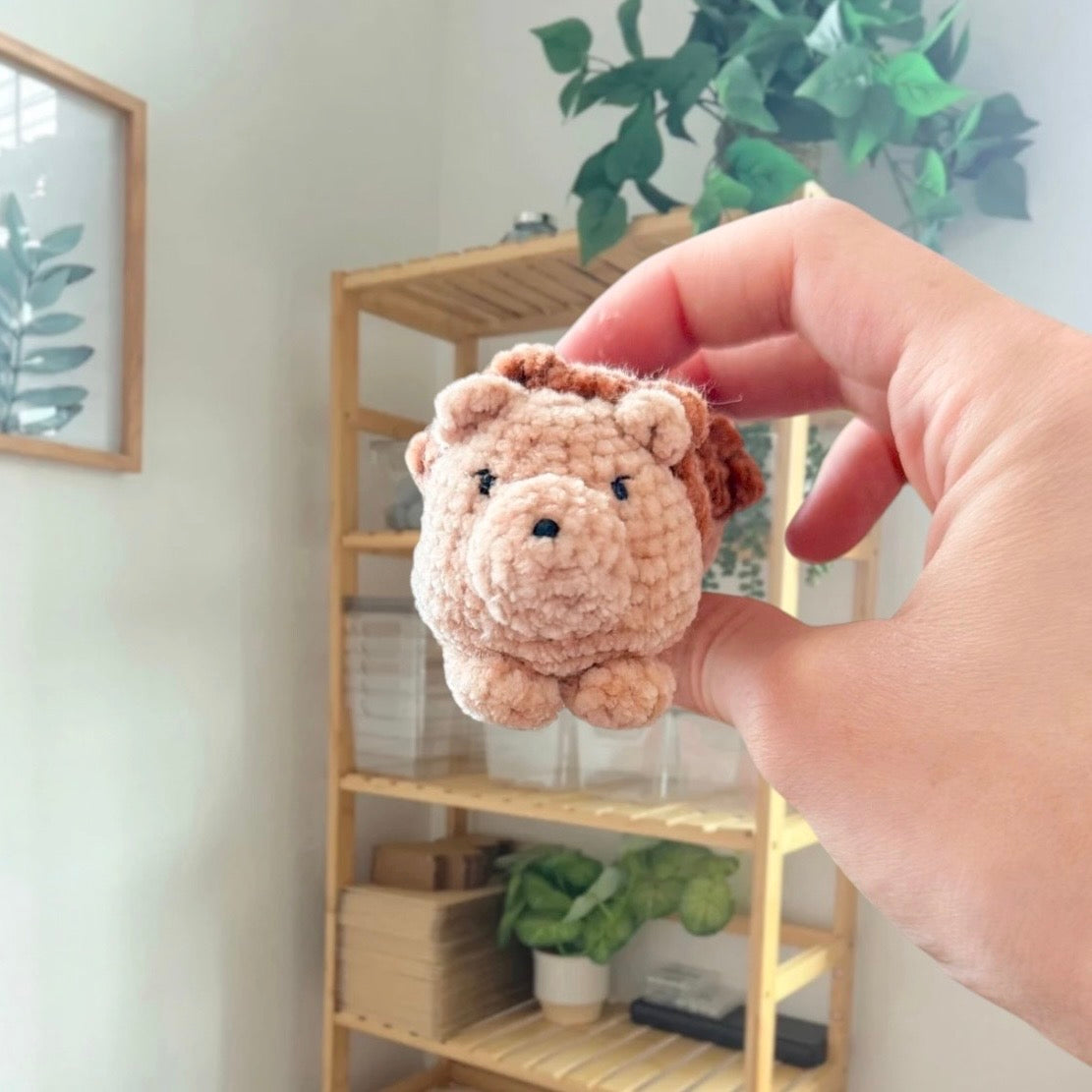 'Laying Chubby Hedgehog' crochet amigurumi PDF pattern | US terms