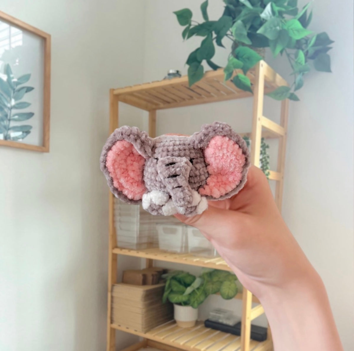 'Laying Chubby Elephant' crochet amigurumi PDF pattern | US terms
