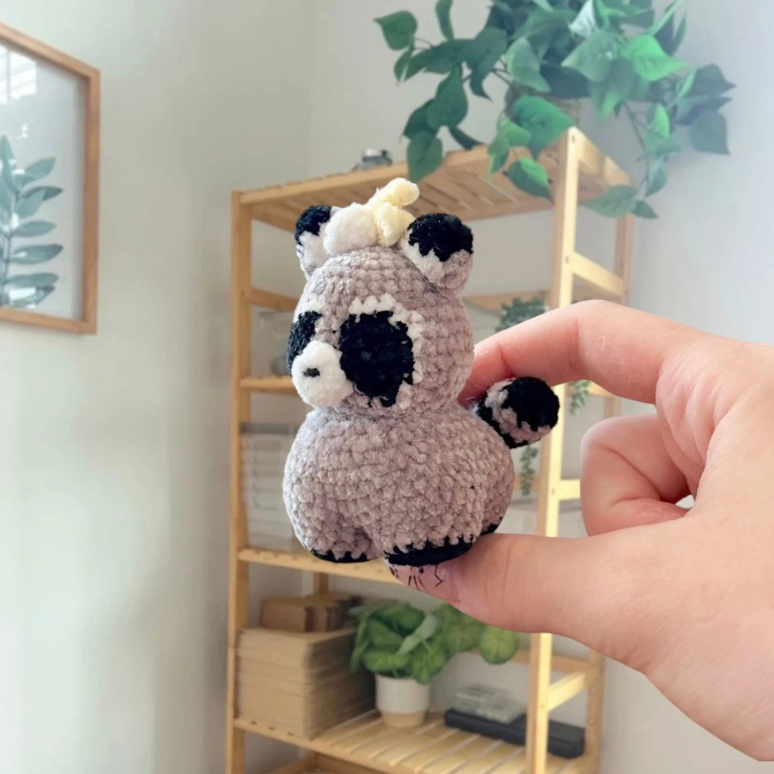 'Standing Chubby Raccoon' crochet amigurumi PDF pattern | US terms