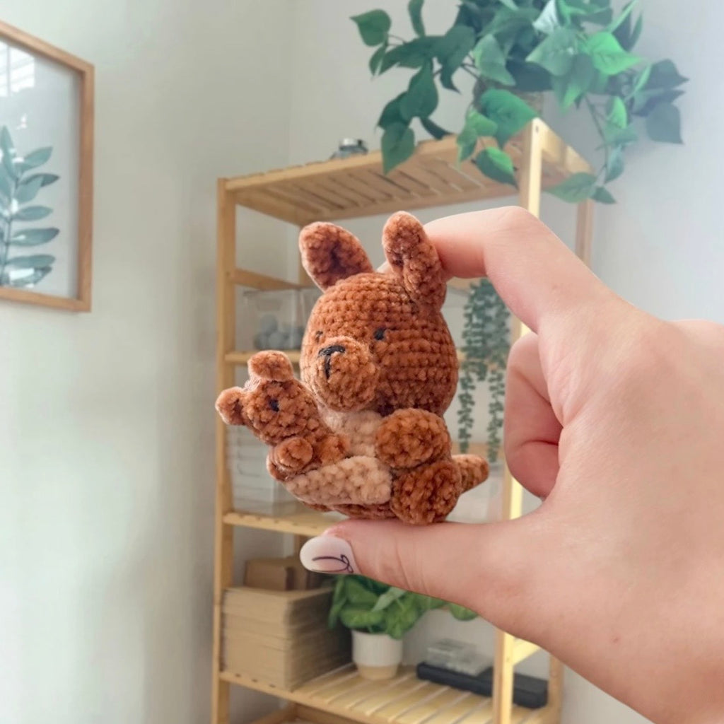 'Sitting Chubby Kangaroo' crochet amigurumi PDF pattern | US terms